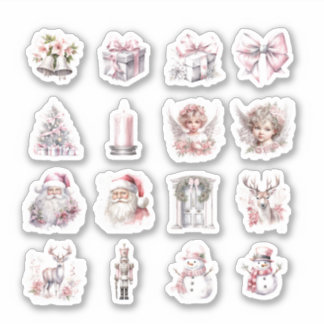16 Stickers Vinyl Coupés Sur Mesure De Noël