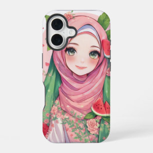 16 Sweet Watermelon Girl - Cute Anime iPhone 15 Coque