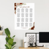 16 Tabel herfst Floral Boho Wedding Seating Chart Poster (Thuiskantoor)