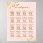 16 Tableau Blush Pink & Gold Mariage Seating Chart (Devant)