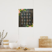 16 Tableau BUDGET DU GRAPHIQUE DE SIÈGE Floral Ros (Cuisine)
