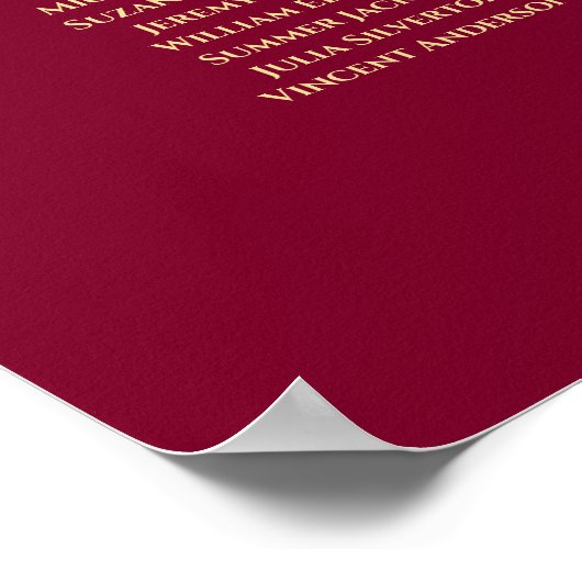 16 Tableau Élégant Burgundy & Gold Seating Chart (Coin)