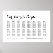 16 Tableau Élégant Mariage Sièges d'invités (Devant)