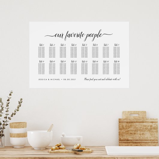 16 Tableau Élégant Notre Tableau De Sièges Pour Le (Cuisine)