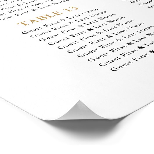 16 Tableau Grand Mariage Or Places assises (Coin)