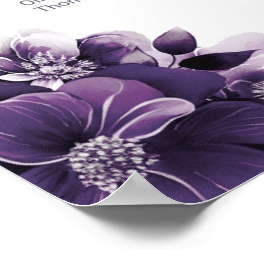 16 Tableau Plastique de Mariage Floral Violet (Coin)