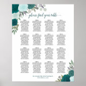 16 Tableau Tableau Turquoise Boho Floral Mariage S (Devant)