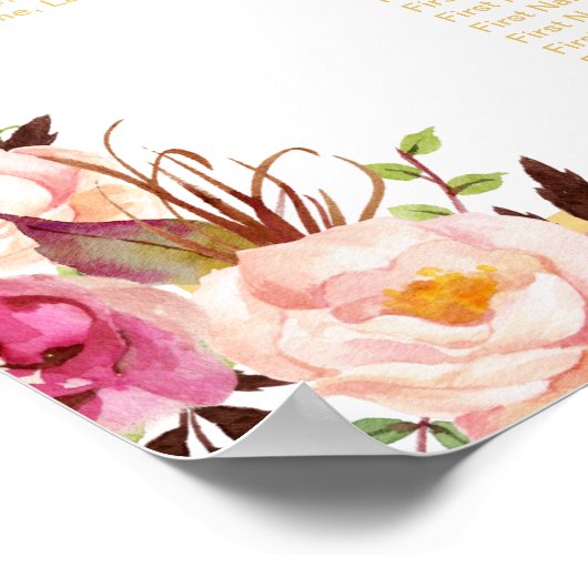 16 Tables Gold Chic Floral Mariage Tableau de sièg (Coin)