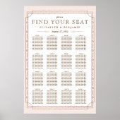 16 Tables | Mariage Art Déco Rose Pâle Dorure Rose (Devant)