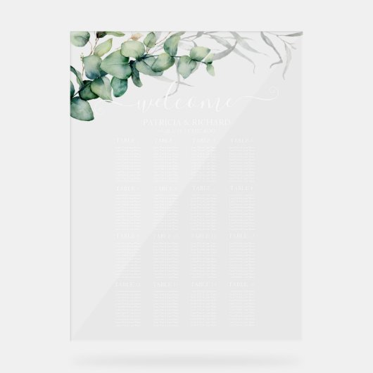 16 Tables Plan Mariage verdoyant (Recto)