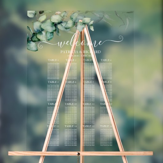 16 Tables Plan Mariage verdoyant (Neutre)