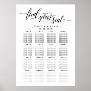 16 Tafel Grote Trouwgast Stoelen Plattegrond Poster