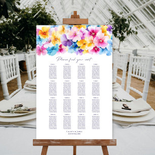16 Tafel Kleurrijke Bloemstuk Bruiloft Zitplaatsen Poster