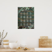 16 Tafel Rustic Wood Greenery Eucalyptus SEATING Poster (Keuken)