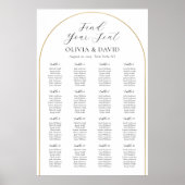 16 Tafels Gouden Boog Vind Uw Plaats Zitplaatsenka Poster (Voorkant)