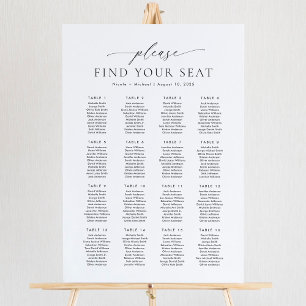 16 Tafels Vind uw Zitplaatskaart Poster