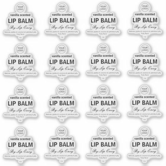 16 transparante lippenbalsem etiketten 1,9 duim el sticker (Voorkant)