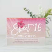 16 Tropisch roze strand rode ventilator Kaart (Staand voorkant)