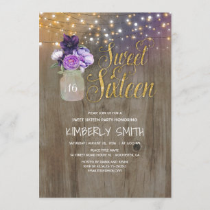 16 Verjaardagsfeestje - Sweet Sixteen Mason Jar Pa Kaart