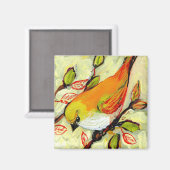 16 Vogels, nr. 4 - Vierkante magneet (Voorkant / Achterkant)