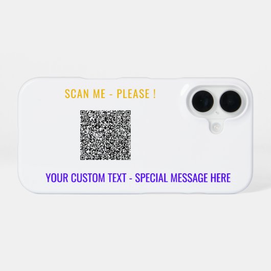 16 Votre coque iphone de code QR Exemple de texte per (Verso Horizontal)