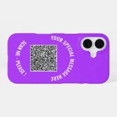 16 Votre coque iphone de texte personnalisé de code Q (Verso Horizontal)