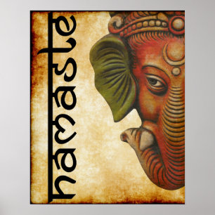 16 x20-inch poster Indiase God ganesha namaste vor