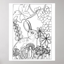 16 "x 20" Gevlekt konijn met druiven kleuren