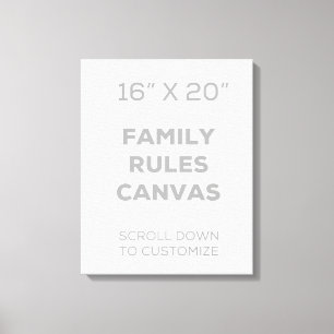 16 x 20-inch Family Rules Canvas Afdruk