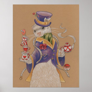 16 x 20 inch, Mad Hatter Ferret Poster (Matte)