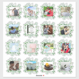 16 x BRUILOFT FOTO Collage Journal Planner Leaf Sticker