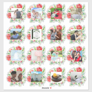 16 x TROUWFOTO Dagboek Planner Rode Rozen Sticker