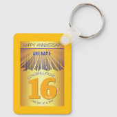16 Year Sober Anniversary | Golden Ray 12 Step Sleutelhanger (Achterkant)