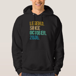 16 Years Old Legend Since October 2006 16th Birth Hoodie