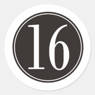 #16 Zwarte cirkel (voorzijde) Ronde Sticker