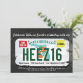 16de Birthday Florida License Invitation Kaart (Staand voorkant)