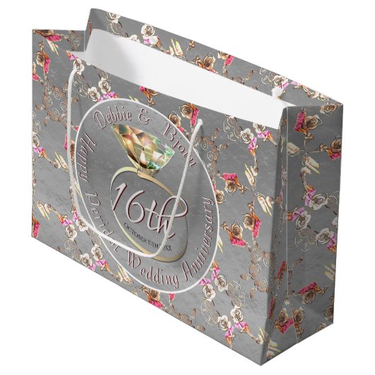 16de Jubileum van het huwelijk Peridot, kaarsen, S Groot Cadeauzakje (Voorkant Gekanteld)