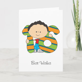 16de Verjaardag - de kaart van Groeten - Jongen