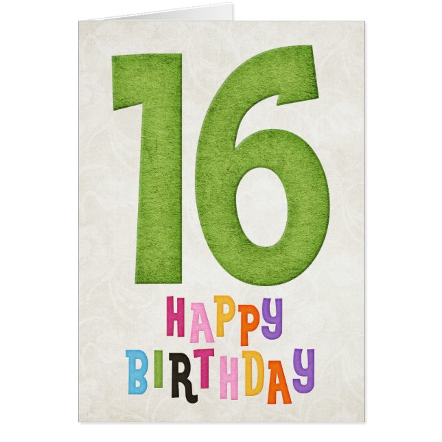 16e anniversaire Bonne carte d'anniversaire Design (Devant)