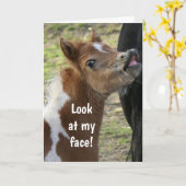 **16e ANNIVERSAIRE** Carte PONY SURPIRÉE (Fleur jaune)