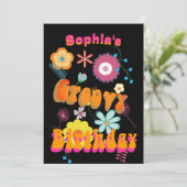 16e anniversaire Floral Flower Invitation colorée (Debout devant)