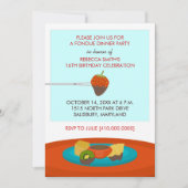 16e anniversaire Fondue Diner fêtes Invitations (Devant)