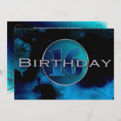 16e ANNIVERSAIRE INVITATION - BLUES ABSTRAITES (Devant / Derrière)