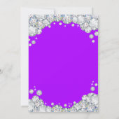 16e anniversaire Invitation Diamant mauve et argen (Dos)