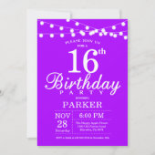 16e anniversaire Invitation Lavande violette Lilac (Devant)