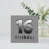 16e ANNIVERSAIRE INVITATION - MÉTAL (Debout devant)