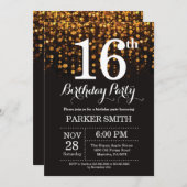 16e anniversaire Invitation Parties scintillant d' (Devant / Derrière)