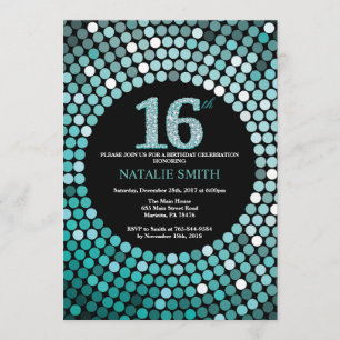 16e anniversaire Invitation Parties scintillant no