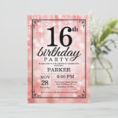 16e anniversaire Invitation Parties scintillant ro (Debout devant)
