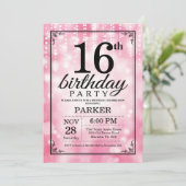 16e anniversaire Invitation Parties scintillant ro (Debout devant)